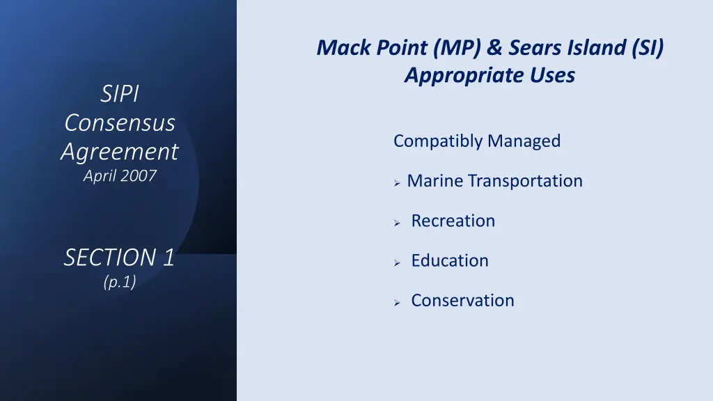 mack point mp sears island si appropriate uses