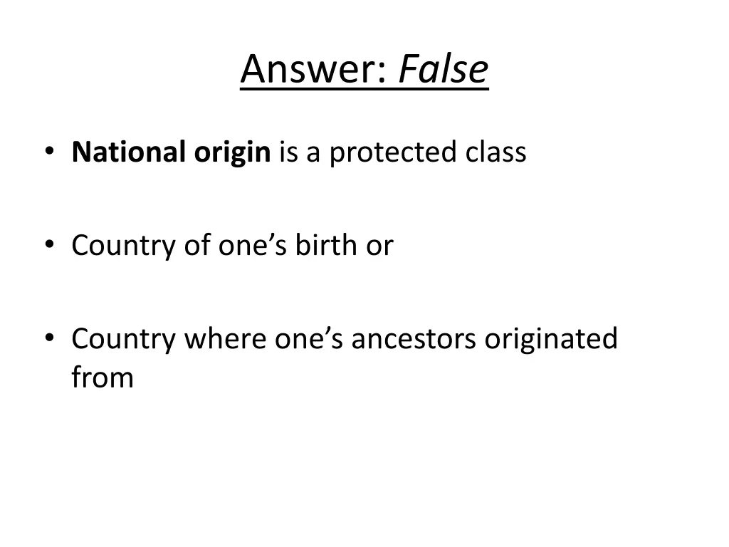 answer false 6