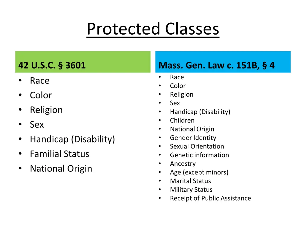 protected classes