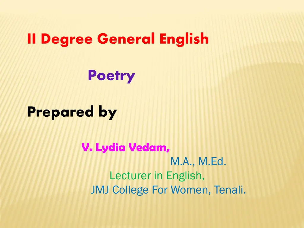 ii degree general english poetry