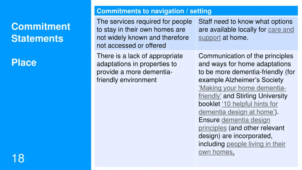 commitments to navigation setting the services