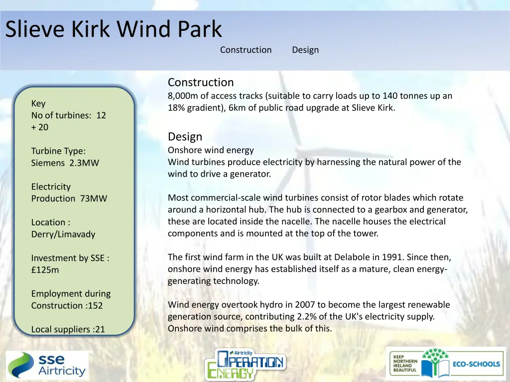 slieve kirk wind park