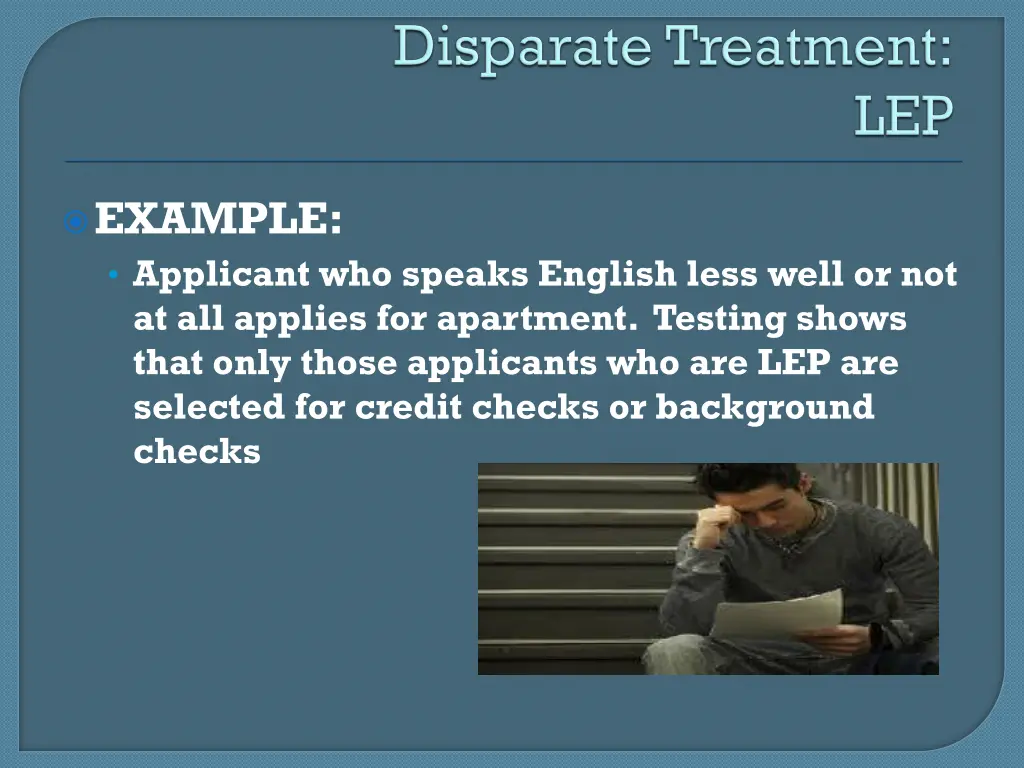 example applicant who speaks english less well