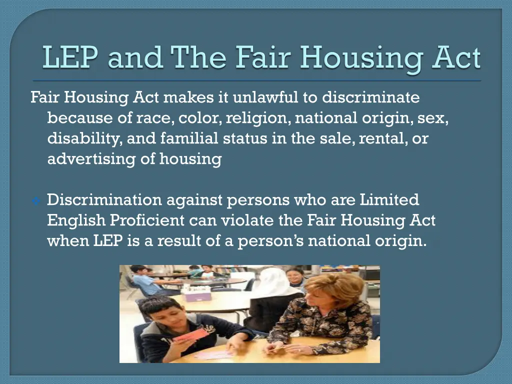 fair housing act makes it unlawful