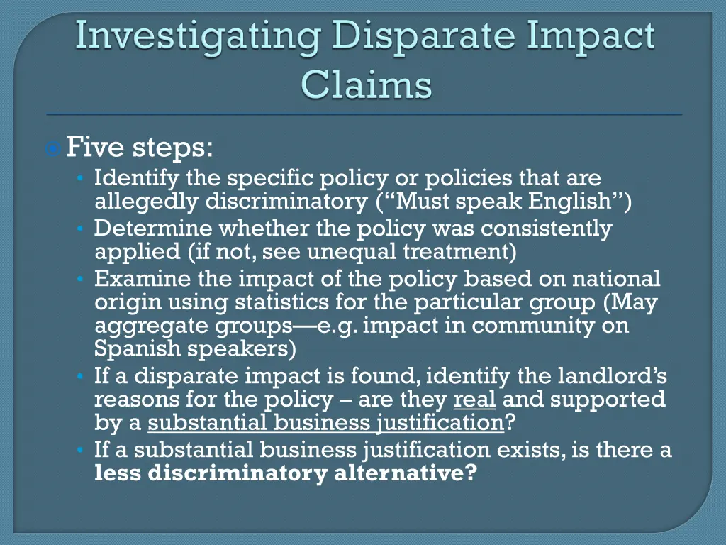 five steps identify the specific policy