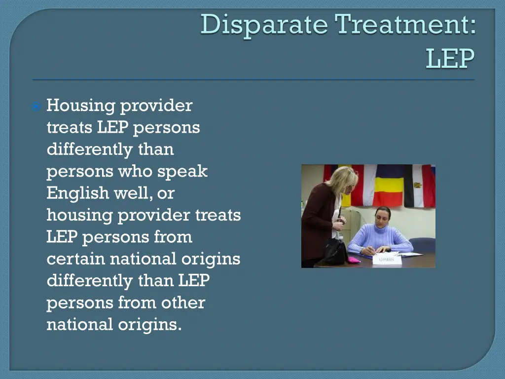 housing provider treats lep persons differently