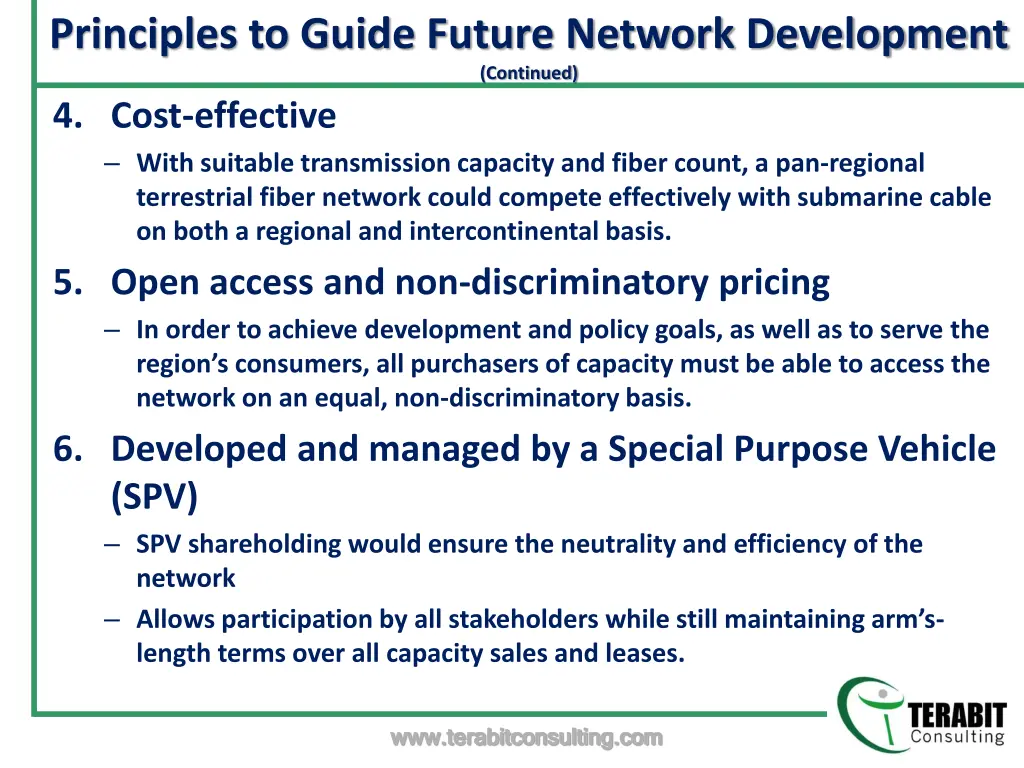 principles to guide future network development 1