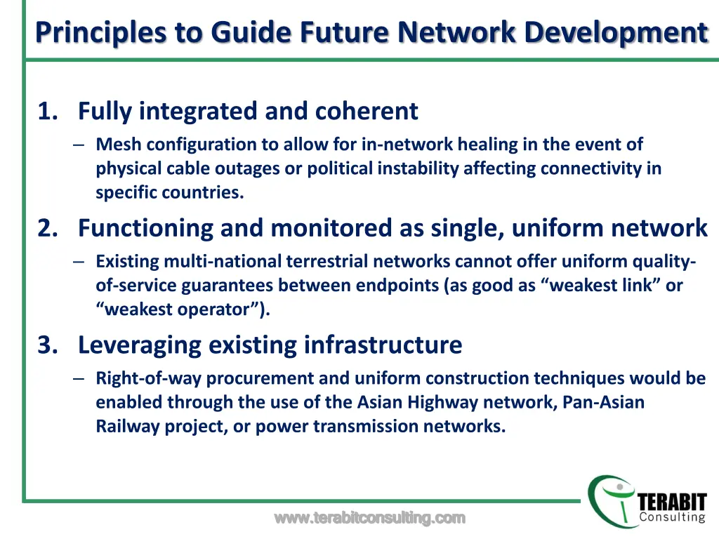 principles to guide future network development