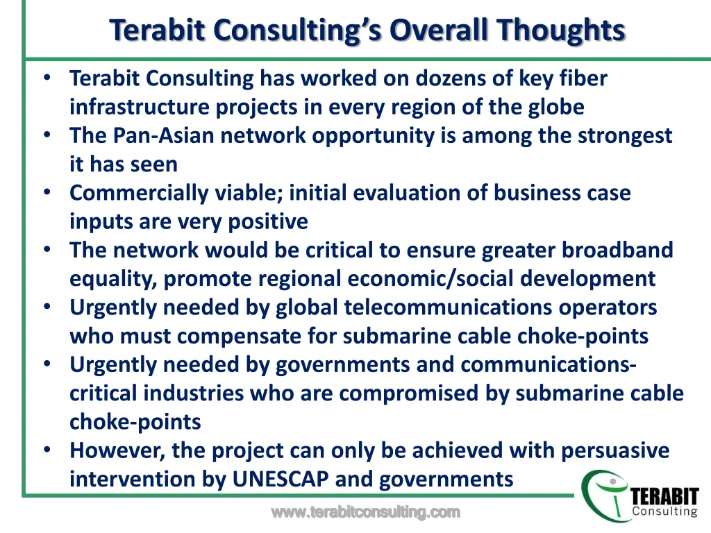 terabit consulting s overall thoughts