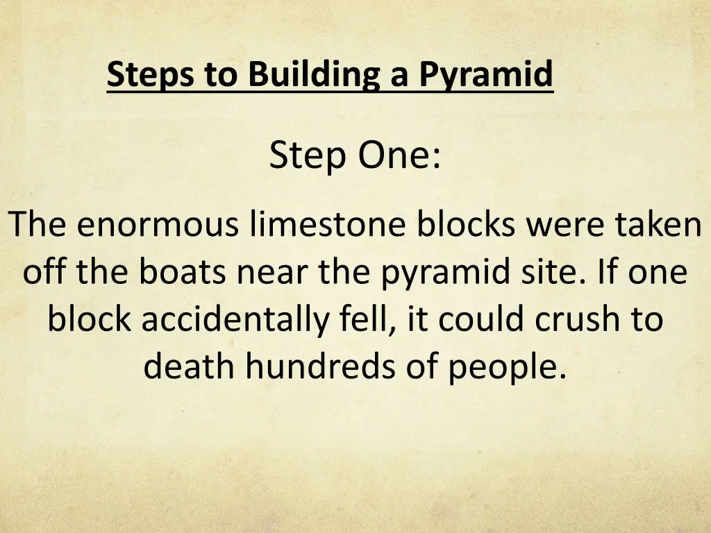 steps to building a pyramid