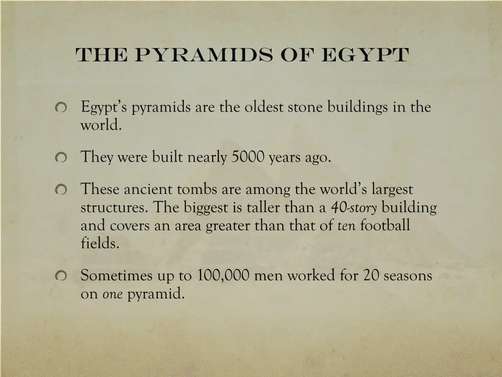 the pyramids of egypt