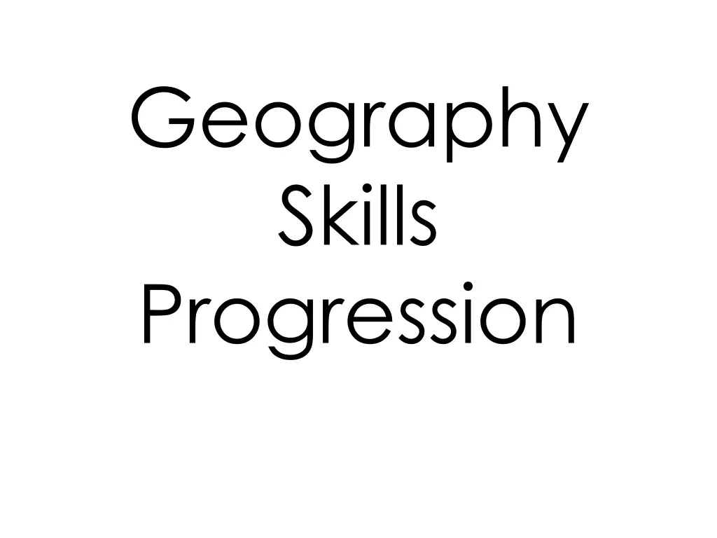 geography skills progression