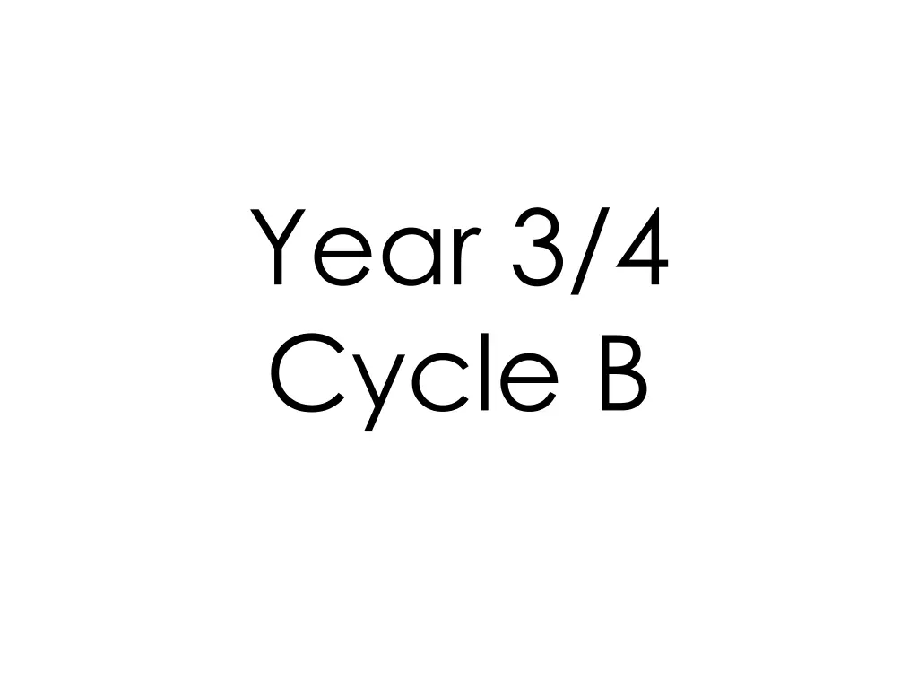 year 3 4 cycle b