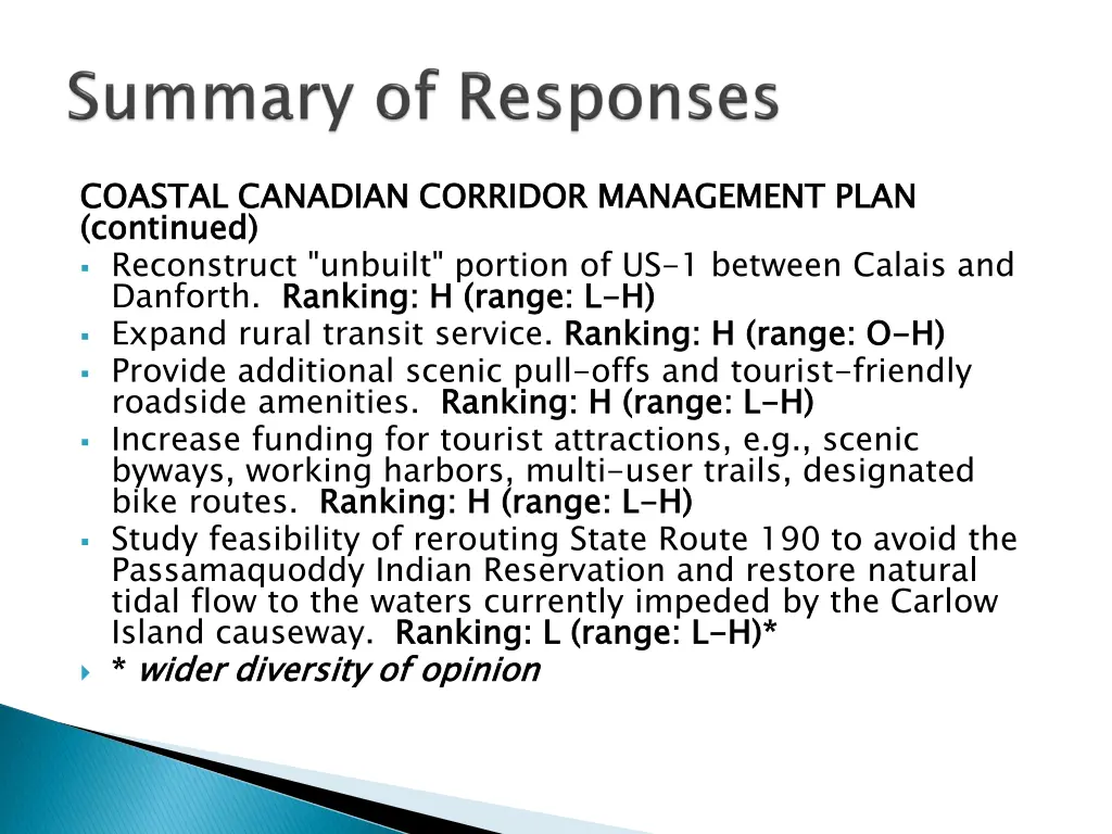 coastal canadian corridor management plan