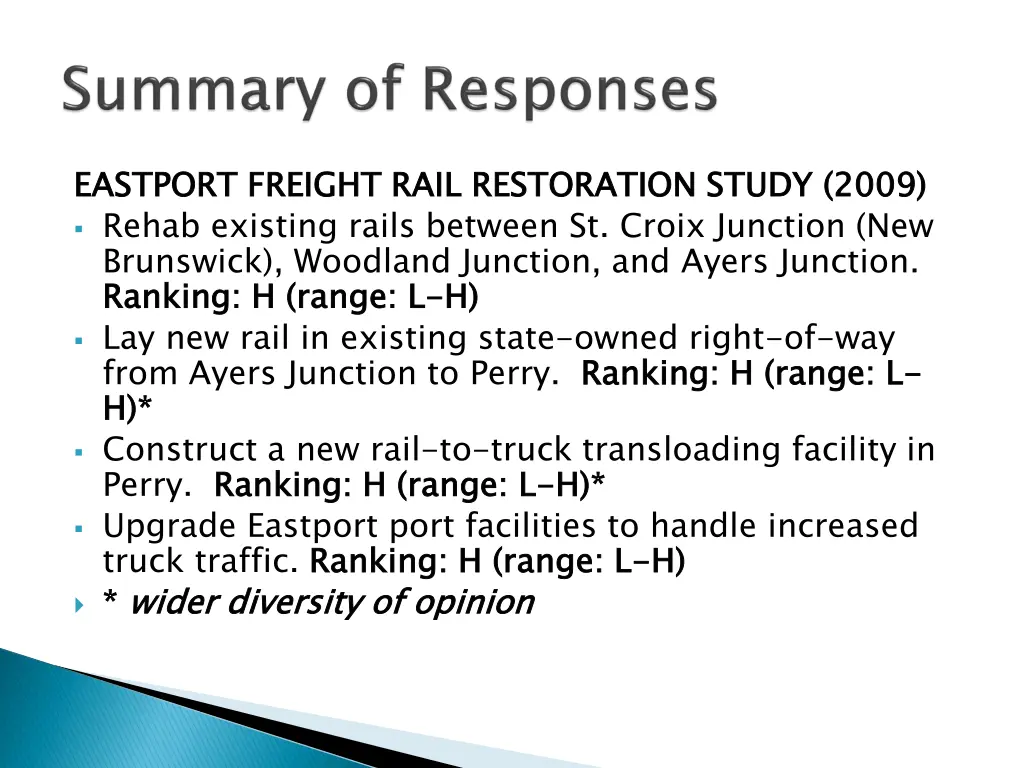 eastport freight rail restoration study 2009