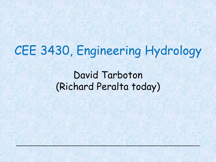 cee 3430 engineering hydrology