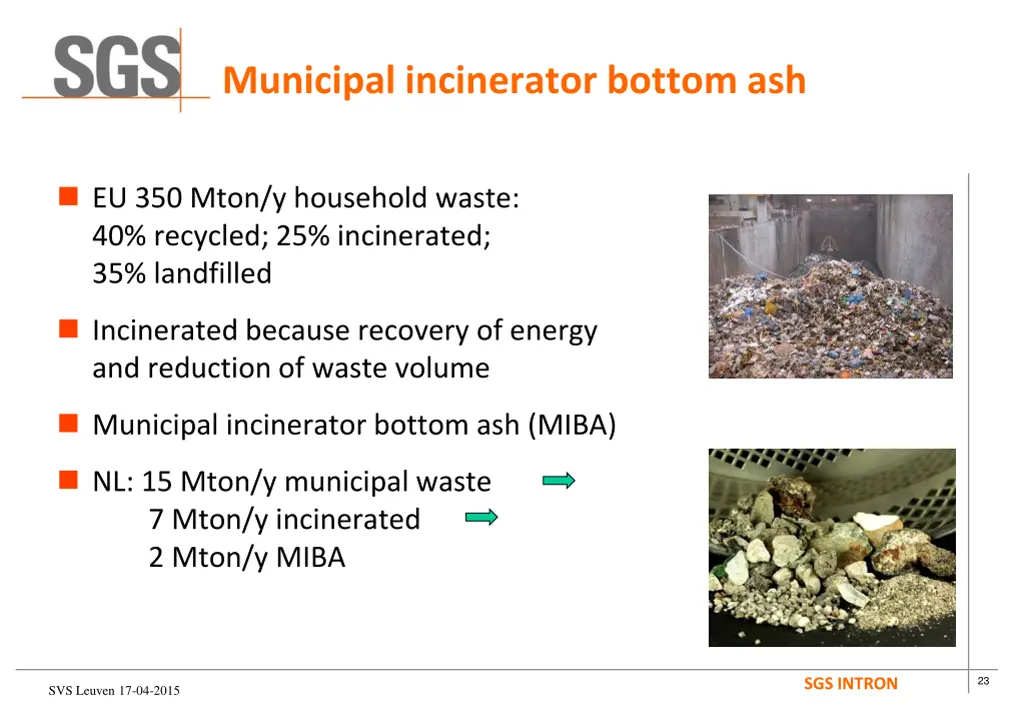 municipal incinerator bottom ash