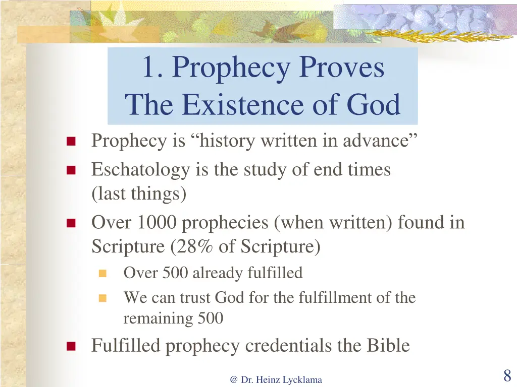 1 prophecy proves the existence of god prophecy