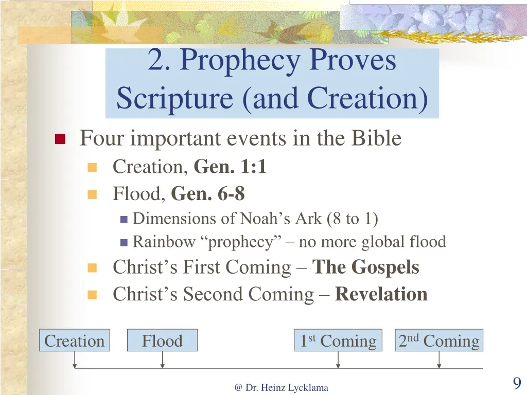 2 prophecy proves scripture and creation four