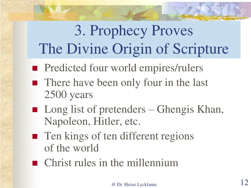 3 prophecy proves the divine origin of scripture