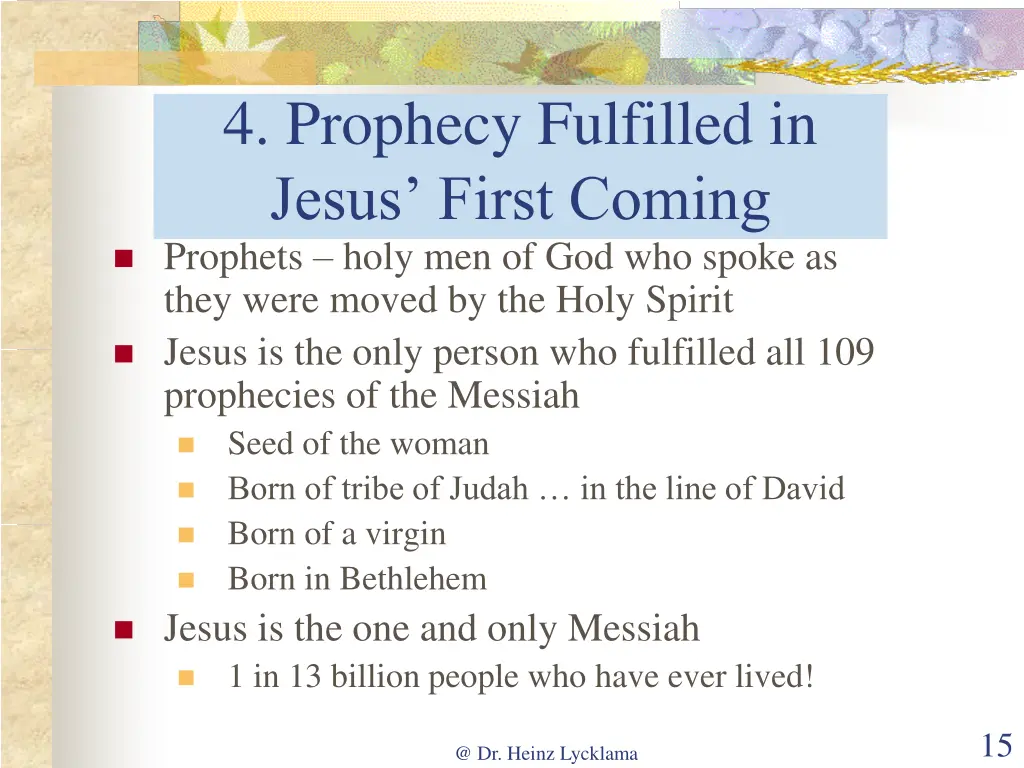 4 prophecy fulfilled in jesus first coming