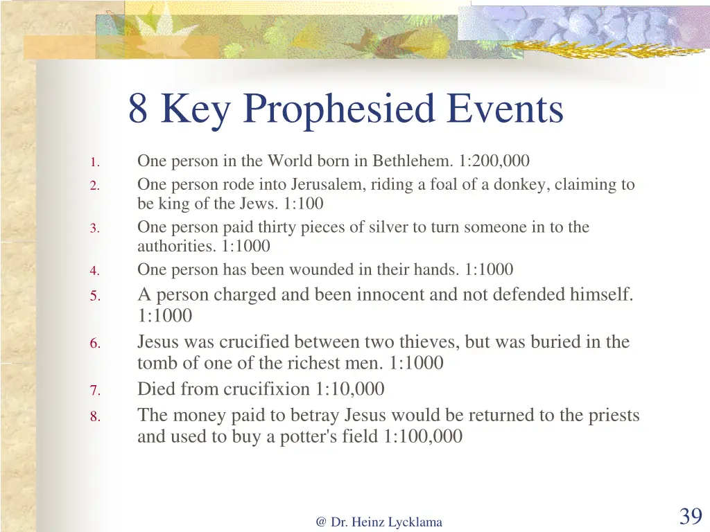 8 key prophesied events