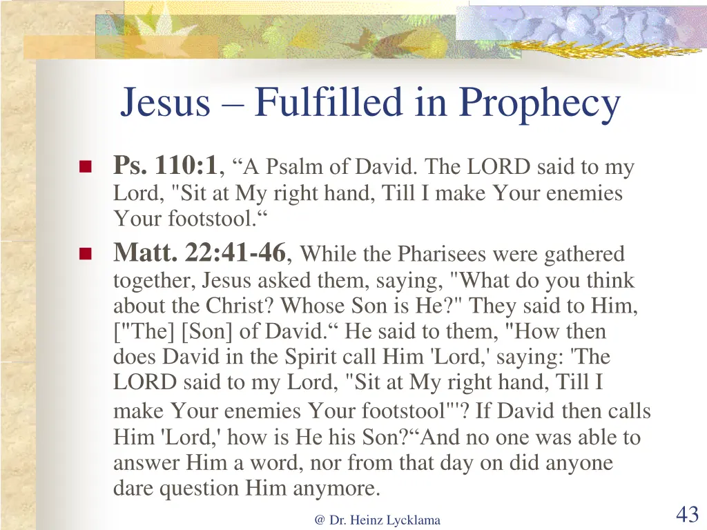 jesus fulfilled in prophecy