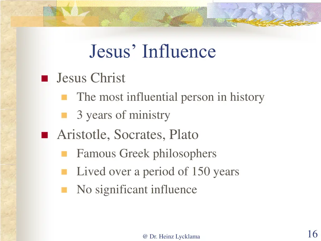 jesus influence