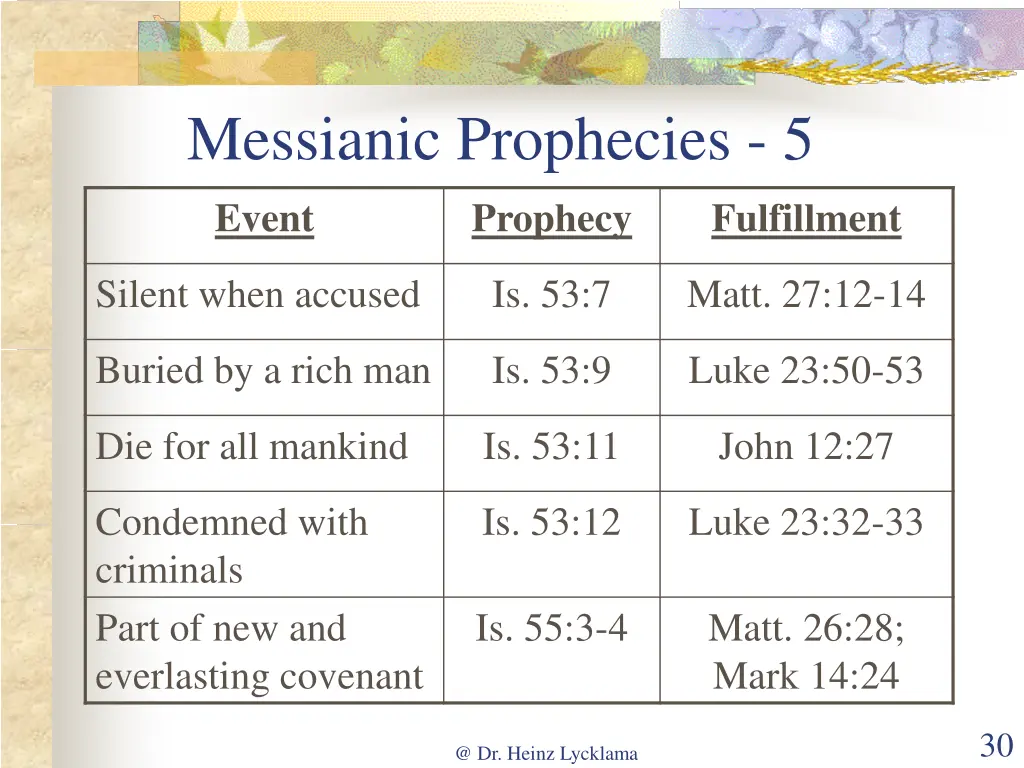 messianic prophecies 5