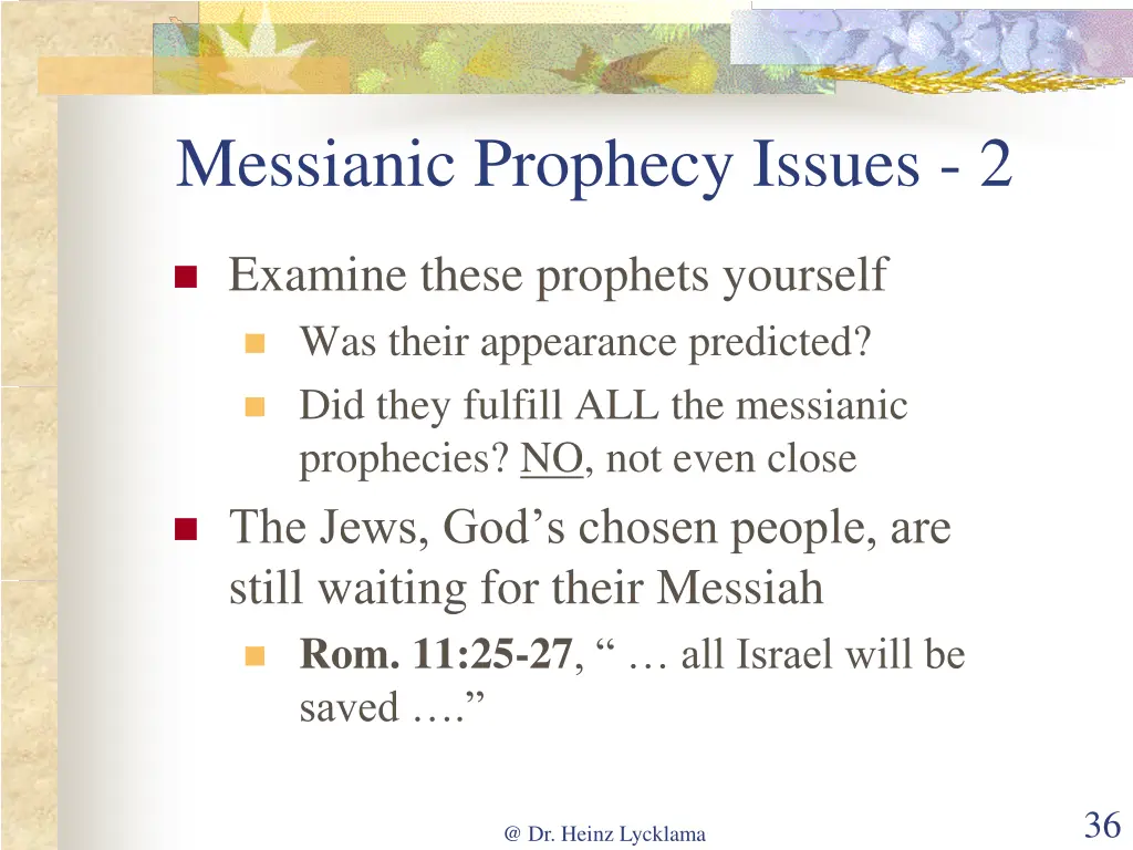 messianic prophecy issues 2