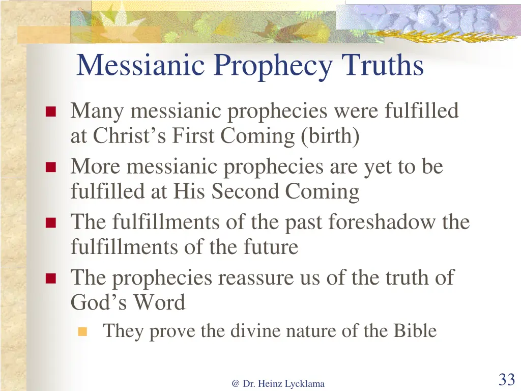 messianic prophecy truths