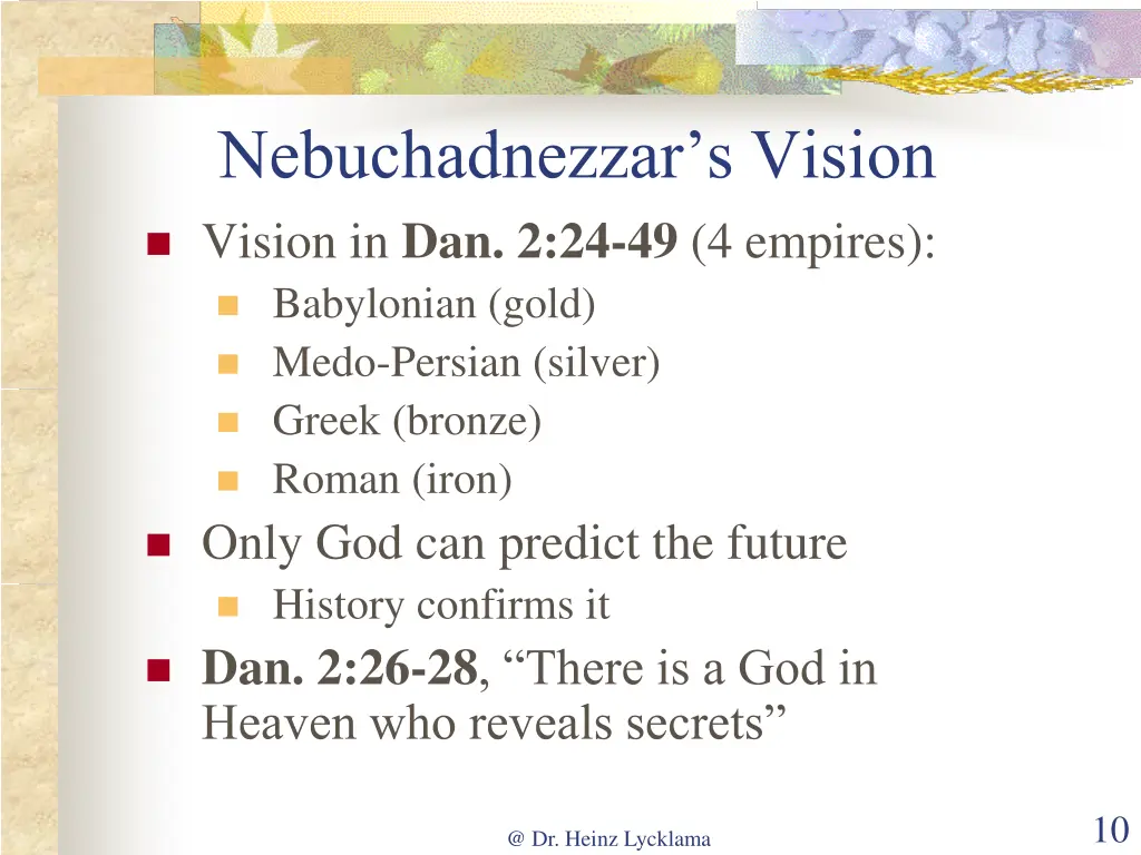 nebuchadnezzar s vision vision