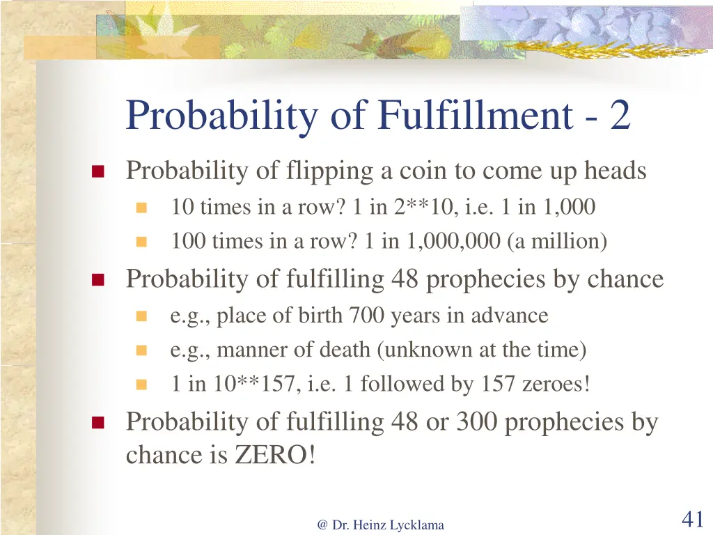 probability of fulfillment 2