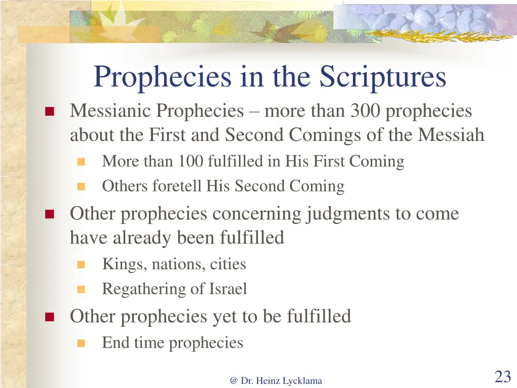 prophecies in the scriptures messianic prophecies