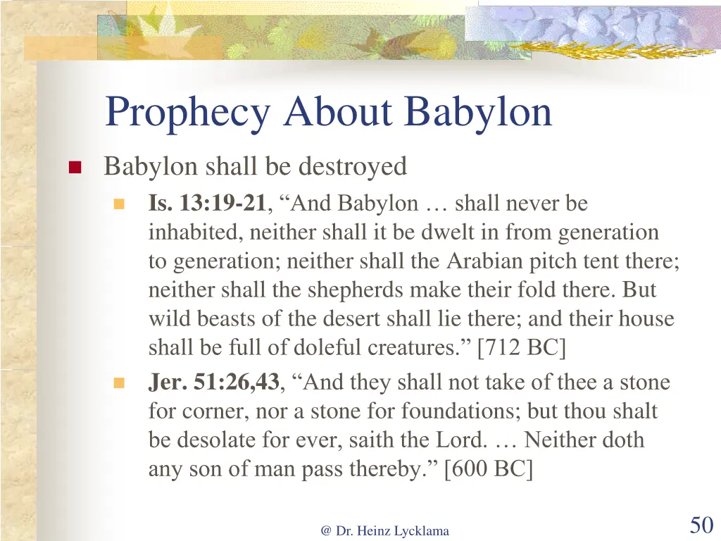 prophecy about babylon