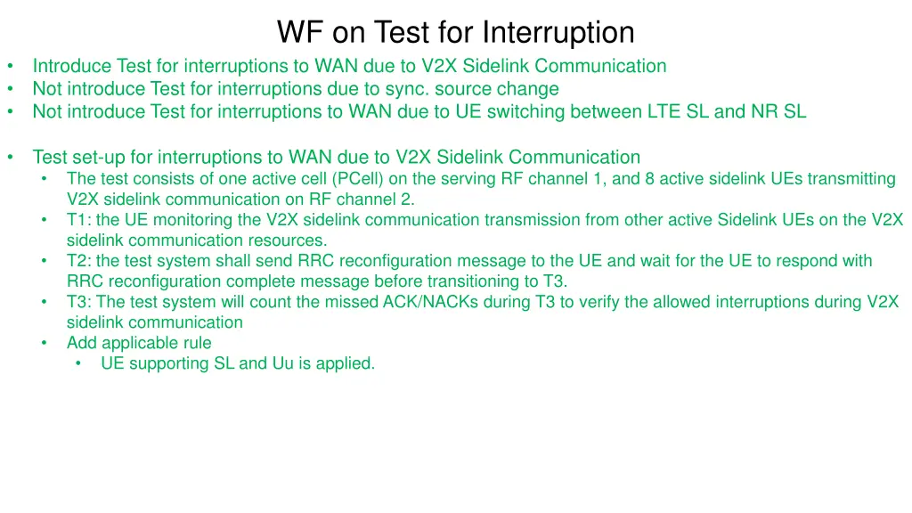 wf on test for interruption