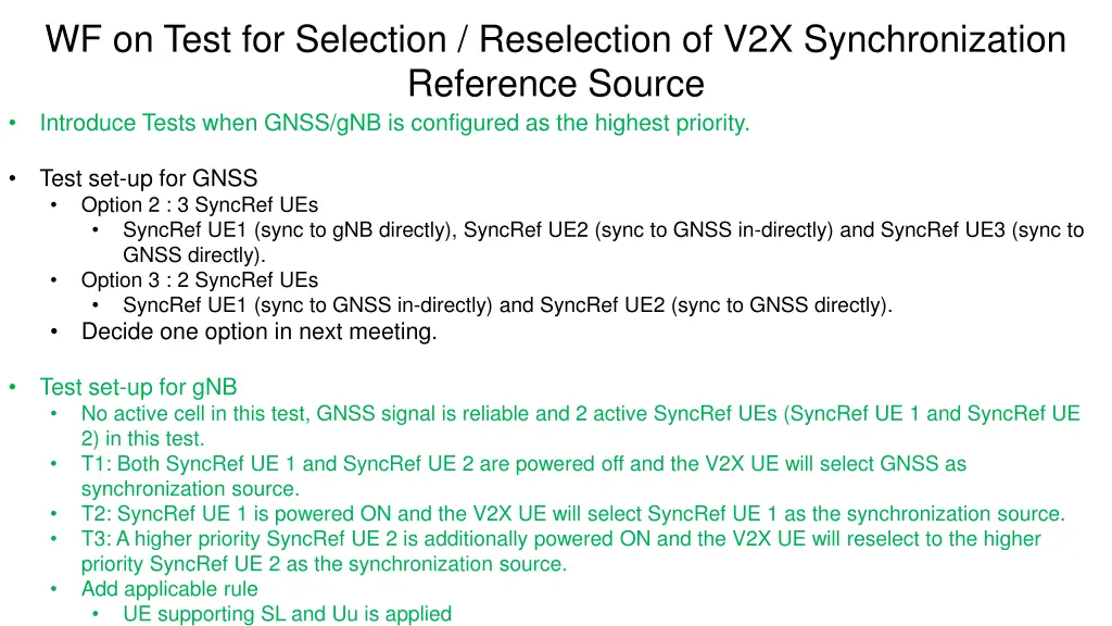 wf on test for selection reselection