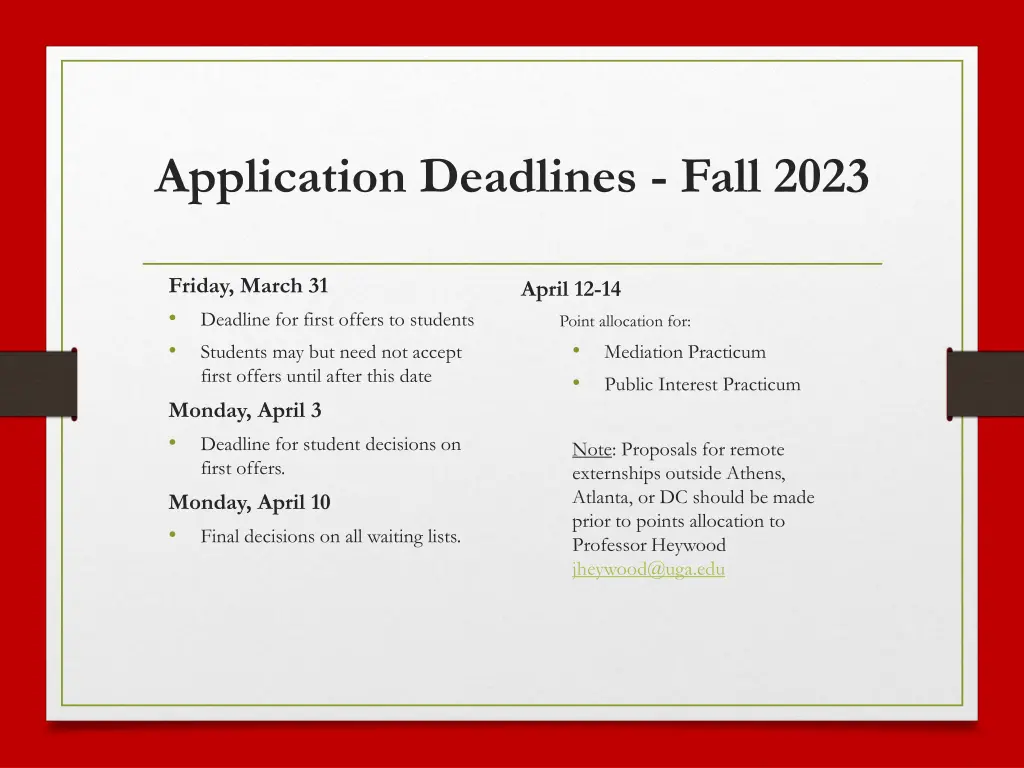 application deadlines fall 2023 1