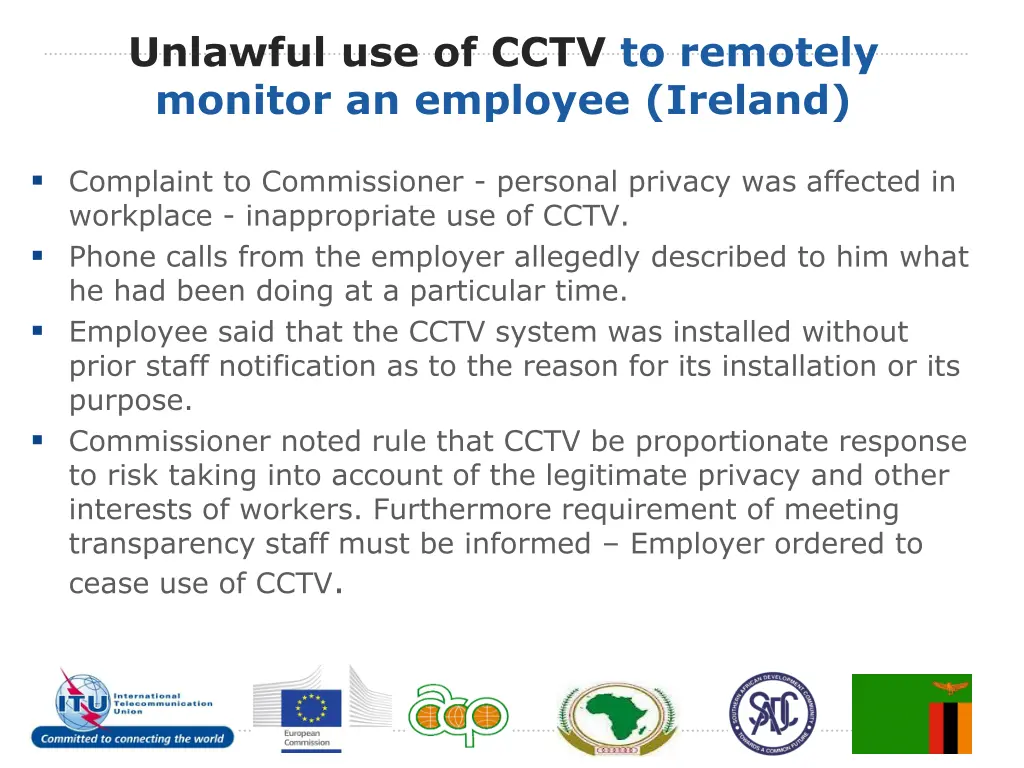 unlawful use of cctv to remotely monitor