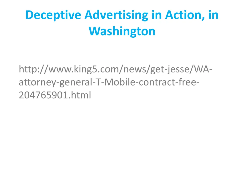 deceptive advertising in action in washington