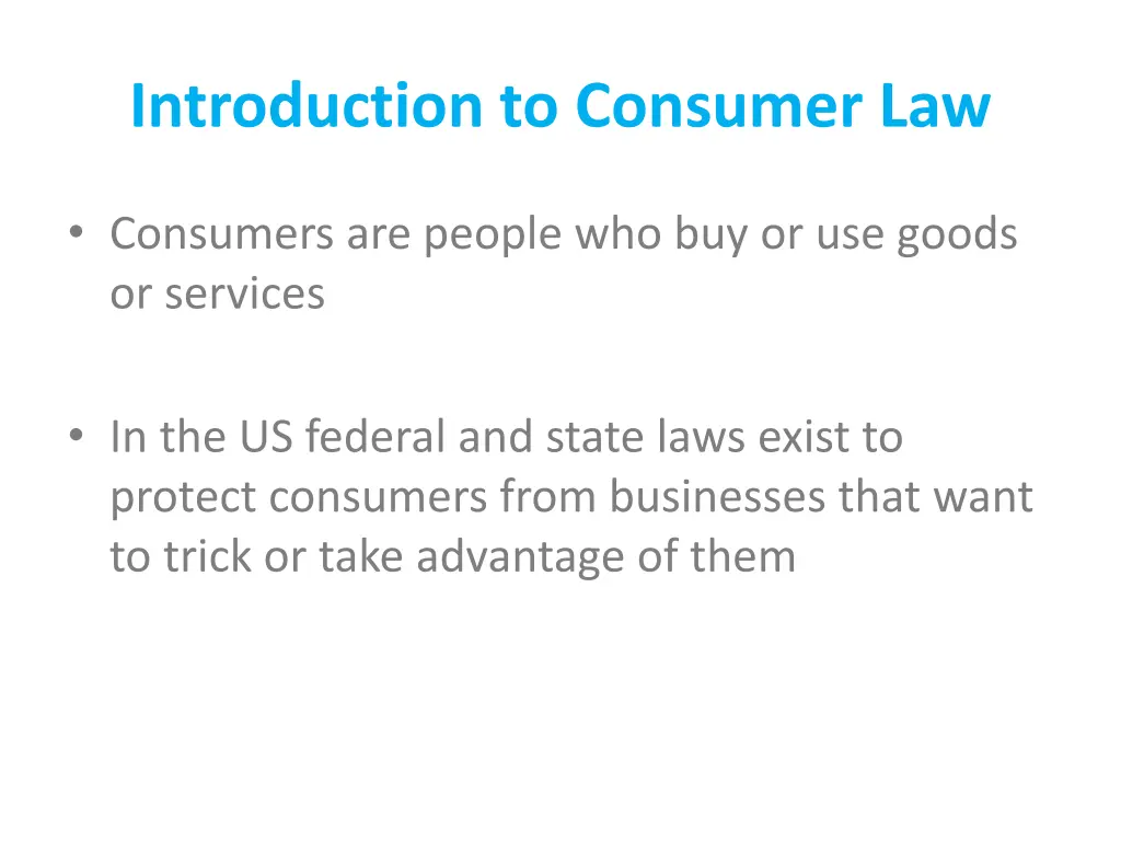 introduction to consumer law