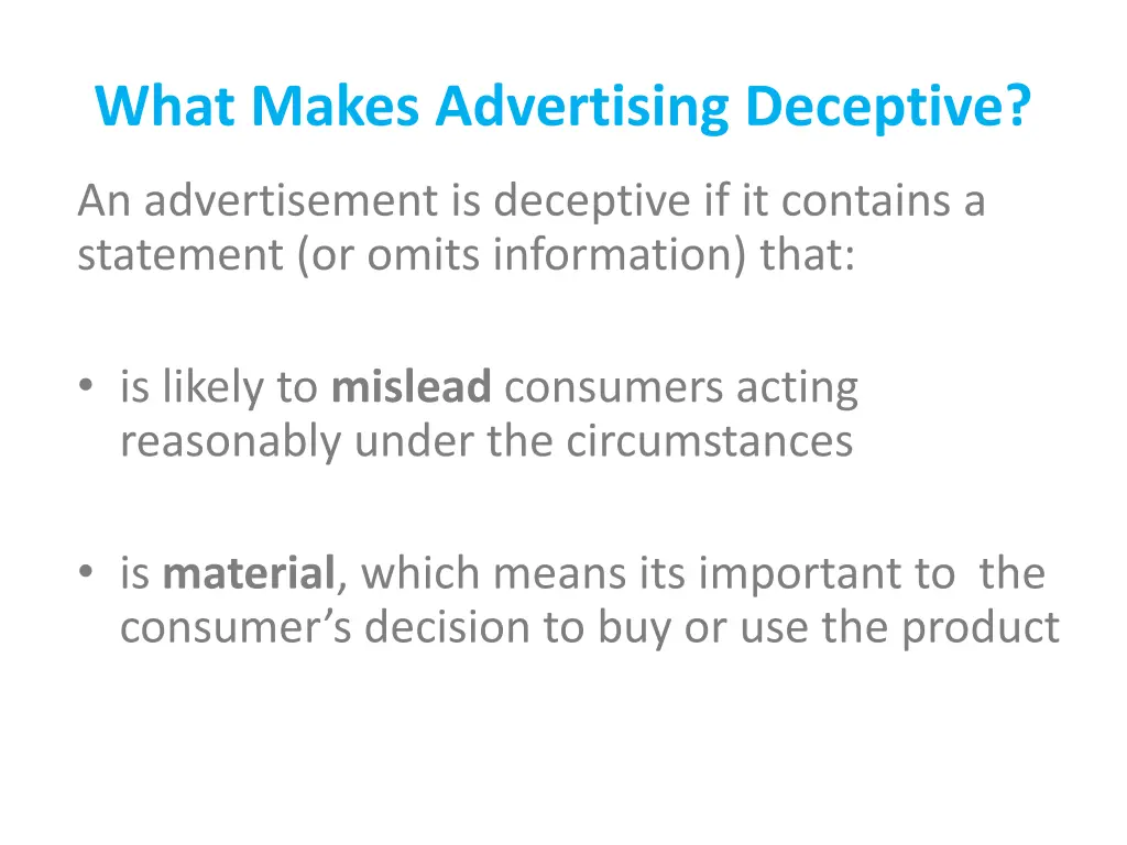 what makes advertising deceptive