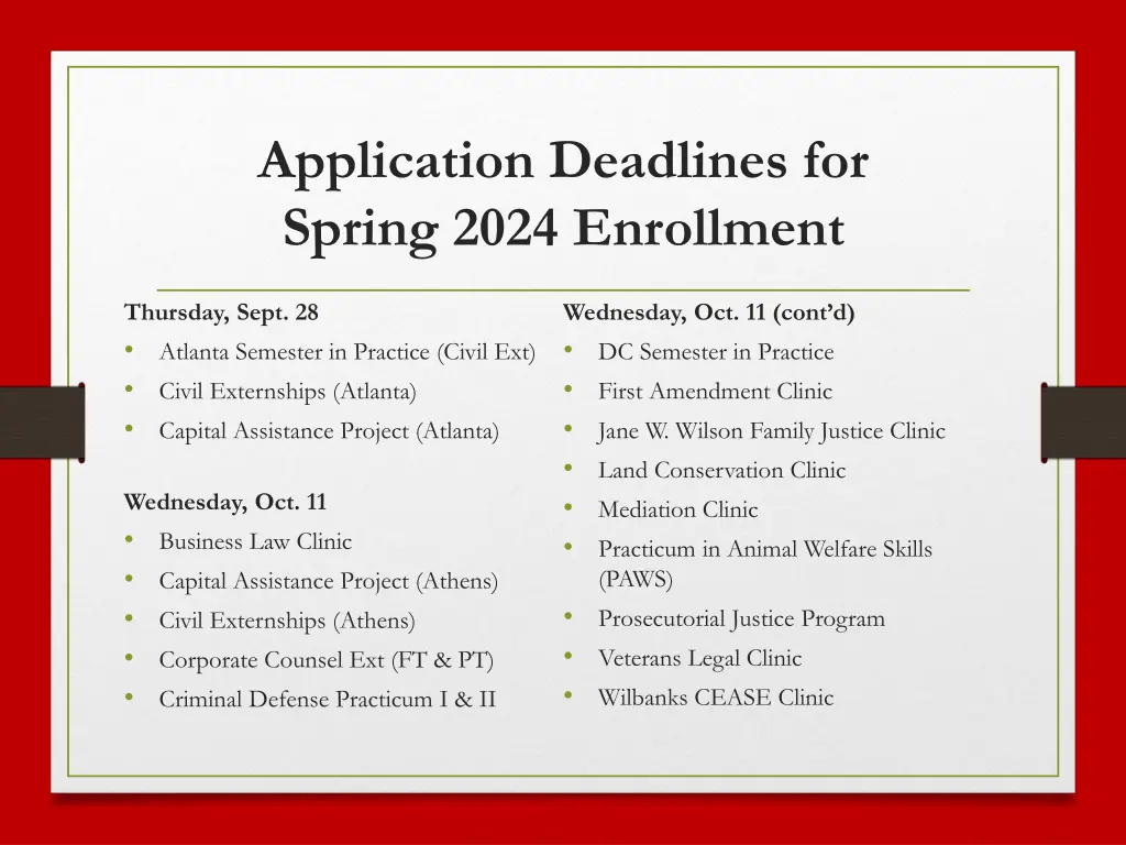 application deadlines for spring 2024 enrollment