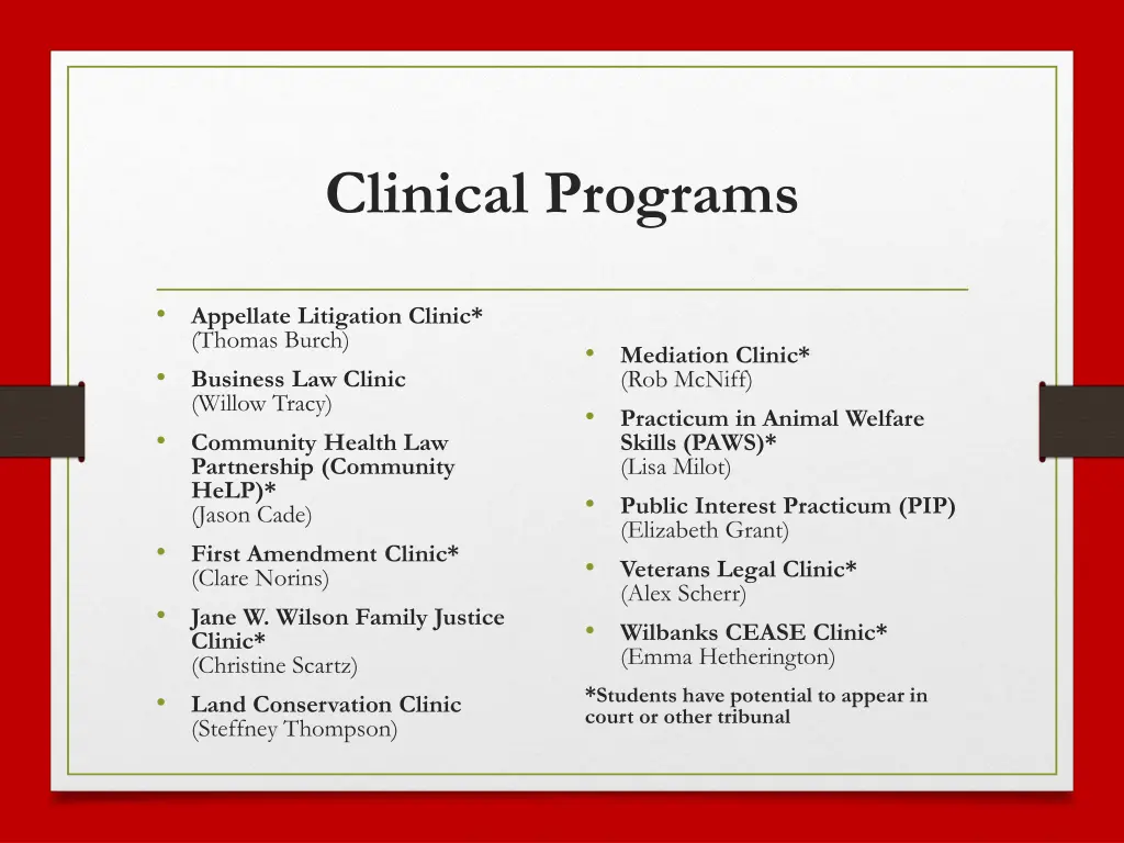 clinical programs