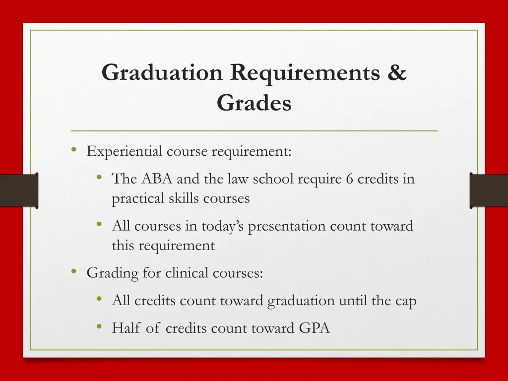 graduation requirements grades