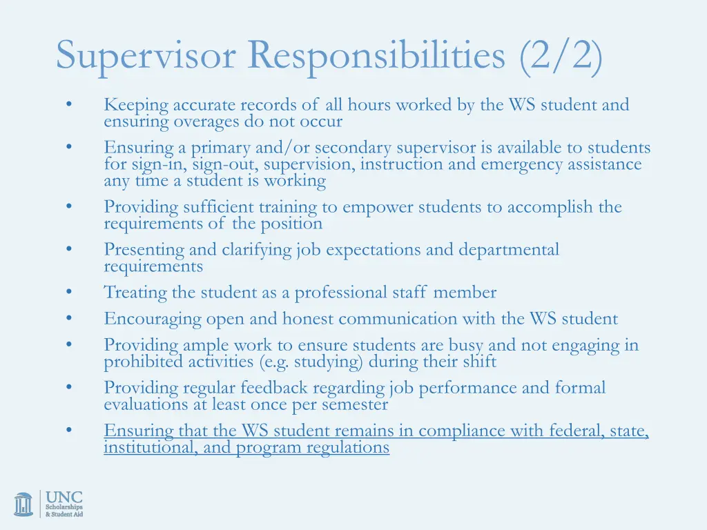 supervisor responsibilities 2 2