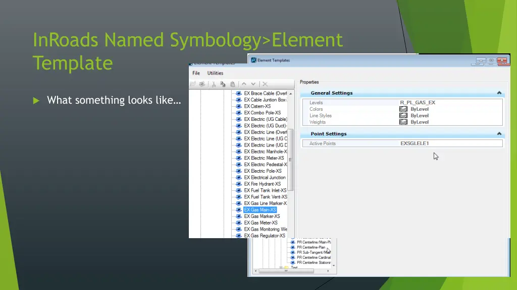 inroads named symbology element template