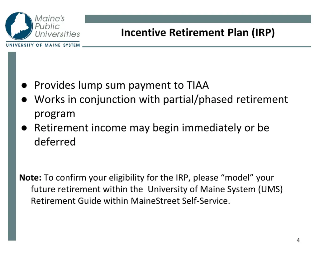 incentive retirement plan irp