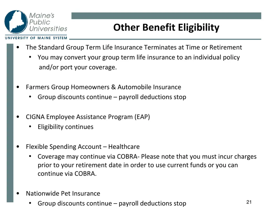 other benefit eligibility