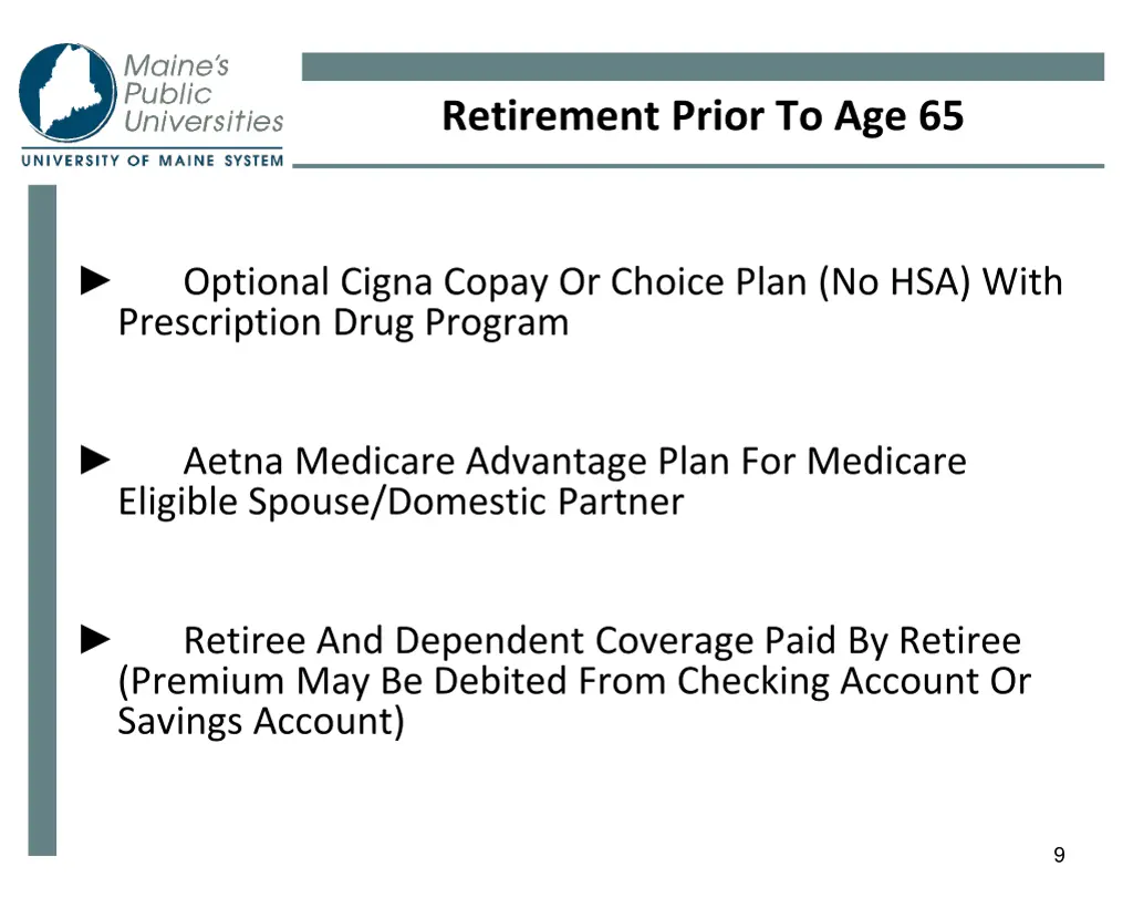 retirement prior to age 65